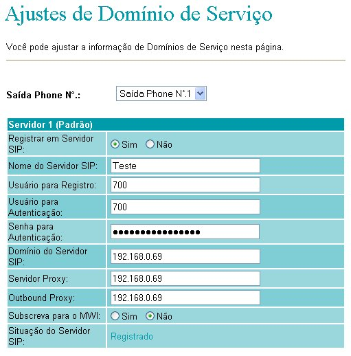 38 ATL+ IP2200 Se o usuário tem mais que uma conta SIP, ele pode seguir os mesmos passos para se registrar a outro provedor internet. O padrão é o Telefone fazer a chamada pelo Domínio 1.