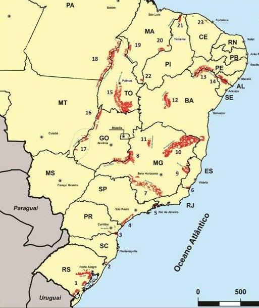 Futuras Centrais Nucleares: Atlas Brasileiro do Potencial Nuclear Critérios de Exclusão e de Evitação: 24 Critérios Iniciais Saúde e Segurança (15) Água para Refrigeração Vibrações do Solo Populações