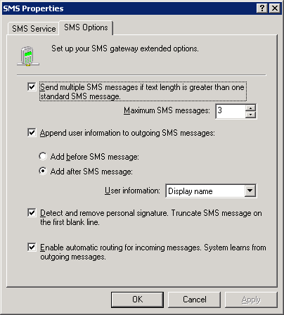 Screenshot 121: Opções de SMS 2.