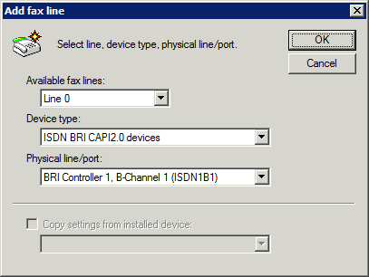 2. Ao adicionar novos fax modems após ter instalado o GFI FaxMaker, clique em Detect na caixa de diálogo Lines/Devices para tentar uma detecção automática e adicioná-los à lista de dispositivos.