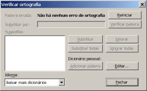 6 Opções... Verificar ortografia Este recurso possibilita verificar a ortografia do texto no corpo do email.