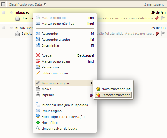 que é exibida. 2. Escolha Novo marcador. 3. Digite um nome para o marcador e clique em OK. 6.1.4. Para remover um marcador de um item 1.