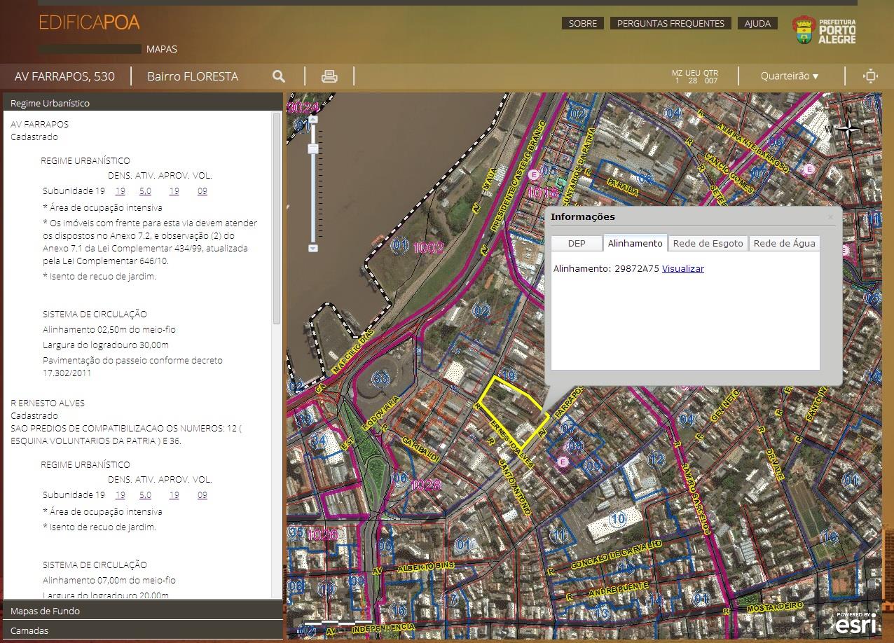 e) informa o mapa cadastral com