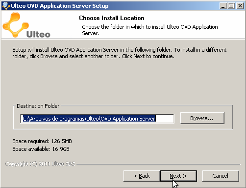 28 Figura 20 Servidor de aplicação Windows Server, local da instalação.