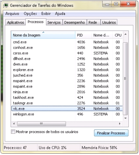 238 Entre estes processos, um grande número são processos do sistema que fazem parte integrante do Windows e alguns correspondem a aplicações terceiras [7].