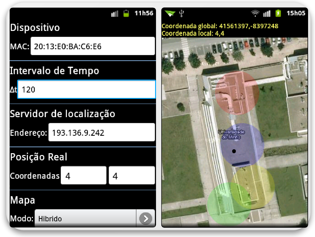 48 IMPLEMENTAÇÃO DO SISTEMA DE LOCALIZAÇÃO 4.4 ficheiro, onde o conteúdo corresponde a um identificador único, à hora atual e à estimativa de localização.