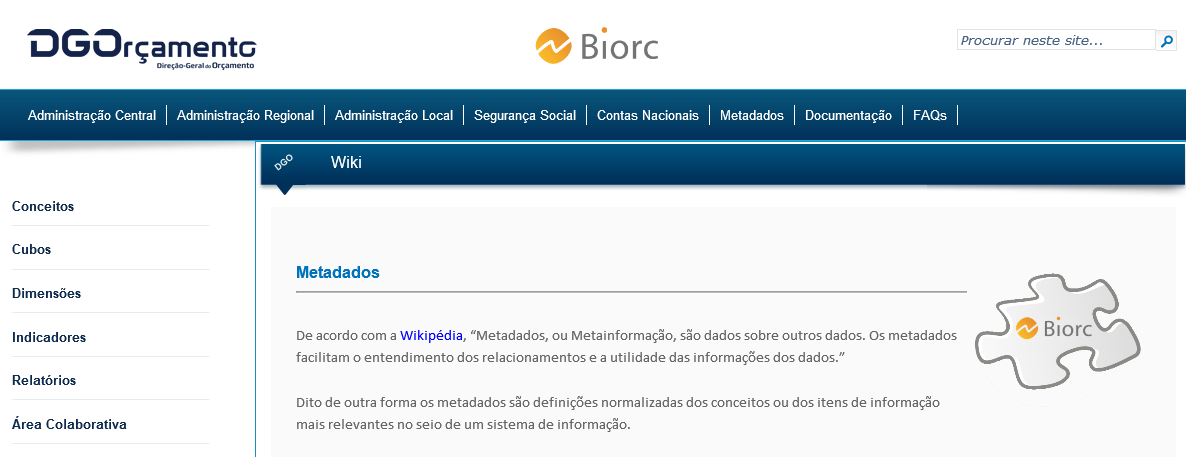 NORMALIZAÇÃO Normalização de conceitos e processos / dimensões e indicadores Sistema de Metadados assente num modelo de wiki