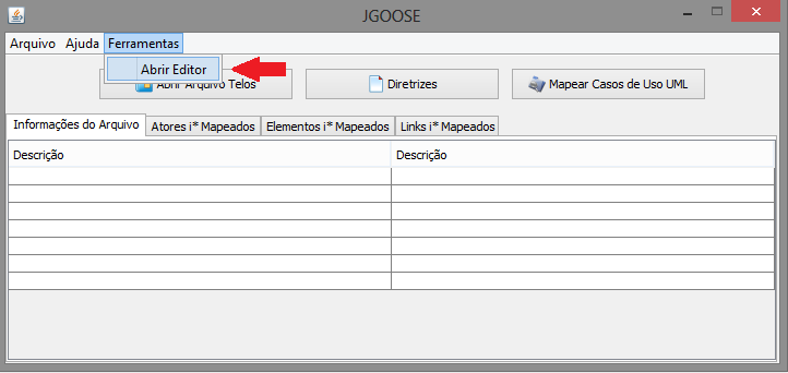 4.3.2 Adaptação do JGOOSE Conforme a figura 4.7, foi adicionado um item de menu à interface gráfica do JGOOSE para realizar a chamada ao E4J.