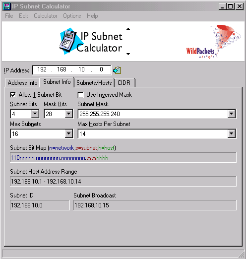 Uso de uma ferramenta de software para calcular Sub-nets 32 Um exemplo