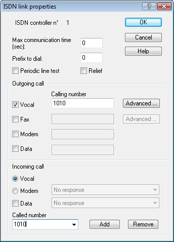Marque as caixas correspondentes à utilização desejada para chamada de saída: Voz para gerir as chamadas de voz Fax para gerir chamadas de fax Modem para gerir a troca de dados com um modem analógico