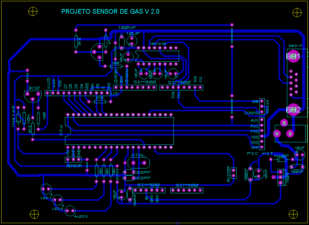 54 circuito e ocasionar o mau funcionamento da placa. Na Figura 5.4 é mostrada a placa projetada no software ARES. Figura 5.4 Placa projetada no software ARES (Fonte: Autor) 5.