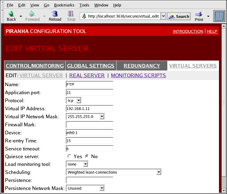 Red Hat Enterprise Linux 5 Virtual Server Administration próximo ao servidor virtual e clique no botão DELET AR.