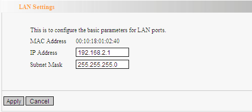 6.1.1. Configurações da LAN em modo WISP e Router Wireless MAC Address: dispositivo físico O endereço MAC, como visto em sua rede local é imutável.