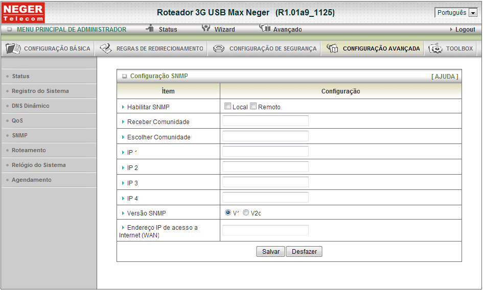 24.5. SNMP O protocolo SNMP é utilizado para recuperar informações operacionais e de configuração do roteador. Normalmente isto é feito a partir de uma estação remota rodando uma aplicação SNMP.