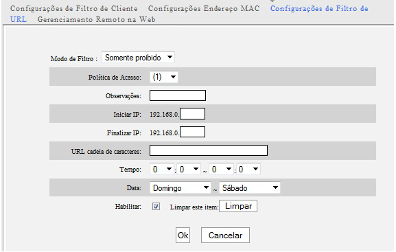 8. Security Settings (Configurações de Segurança) 8.