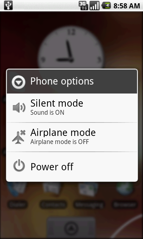 Capítulo 5: Definições Avançadas Colocar o seu smartphone no modo de avião Pode entrar no modo de avião (também conhecido por modo de voo) para desligar as funções telefone, Bluetooth e LAN sem fios,