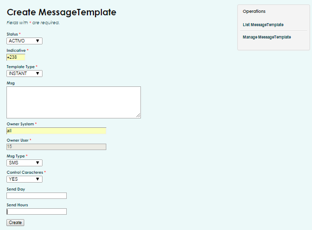 MANUAL DE UTILIZADOR DA UMCont@ct (BETA) 4. Criação de Templates O sistema funciona a base de Templates de mensagens.