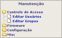Capítulo 3 Configuração via WEB Browser Após acessar o configurador com o usuário admin, aparece a tela abaixo: O configurador WEB Digistar está disponível nos idiomas: Português, Inglês e Espanhol.