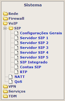 Capítulo 3 Configuração via WEB Browser 3.2. VoIP As ligações IP são feitas no VoIP usando o protocolo SIP (Session Initiation Protocol, RFC3261).