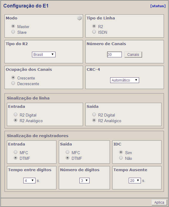 Capítulo 3 Configuração via WEB Browser 3.3. TDM 3.3.1.