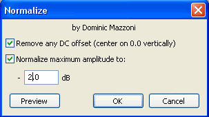 Use o efeito Normalize - Efeito > Normalize - para normalizar a seleção para - 2db. Isto irá programar o ponto mais alto da sua pasta audio para - 2db.