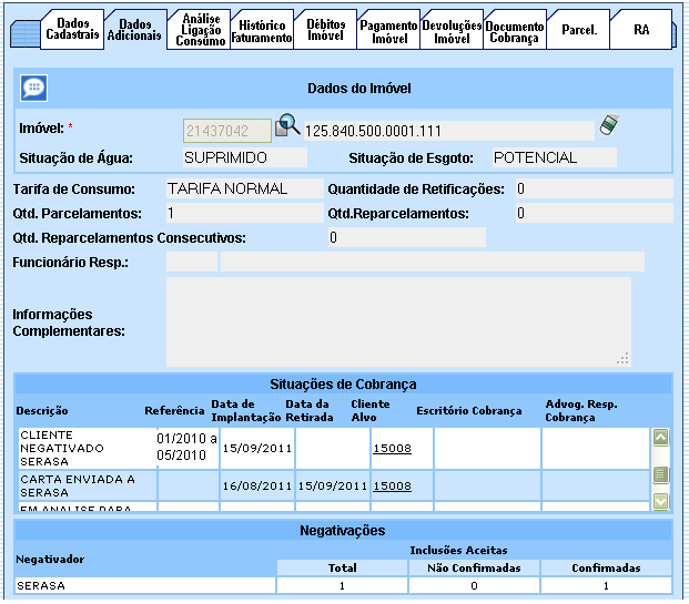 Tela 04 Tela de Consultar Imóvel (aba: Dados