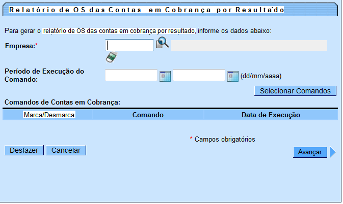 Layout de Tela(s) / Arquivo(s) / Relatório(s)) Tela 01