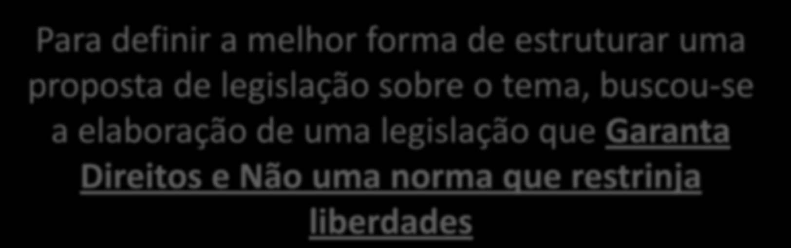 Marco Civil da Internet Para definir a melhor forma de estruturar uma proposta de legislação sobre o