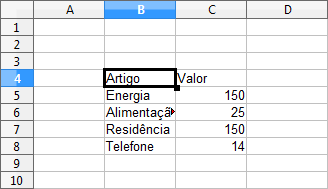 Seleccionar uma linha Clicar sobre o número que se encontra à esquerda dessa linha. Esta fica completamente seleccionada, assinalada com um contraste maior e um fundo azul claro.