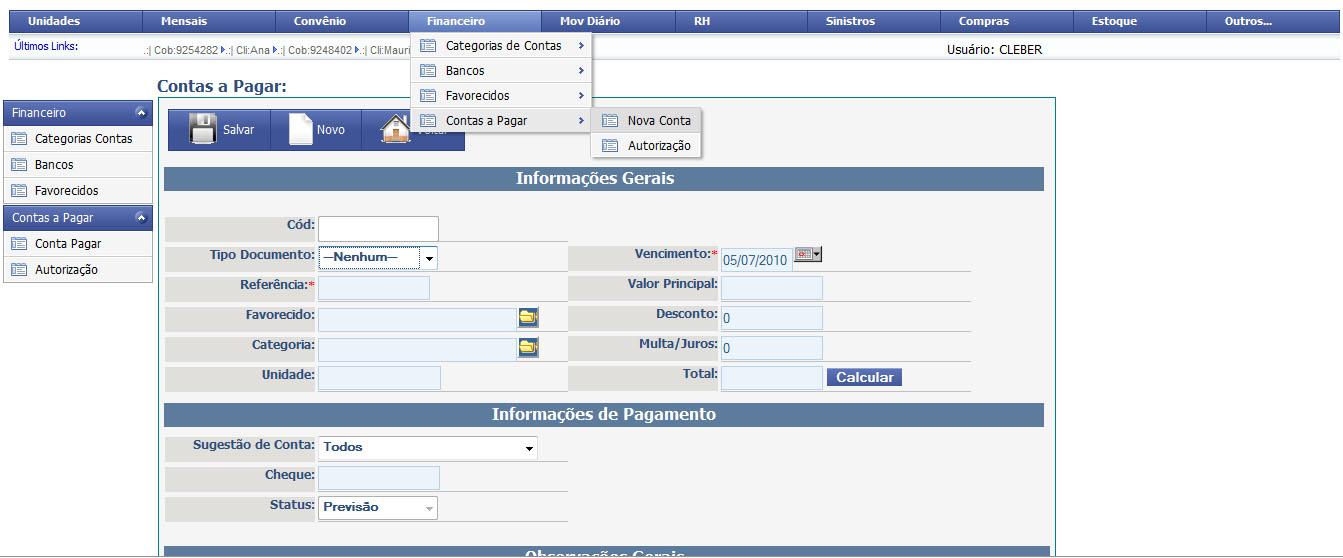 Todas as regras de convênios e outras modalidades de cobrança podem ser estabelecidas a partir do ERP CASE e atualizadas nas unidades com