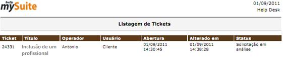 . Será gerado uma versão da lista de tickets no formato PDF.