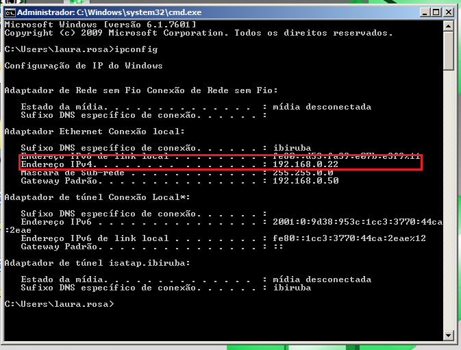 ANEXO I - Como obter seu IP e nome do Computador IP: uma identificação de um dispositivo (computador, impressora, etc) em uma rede local ou pública.