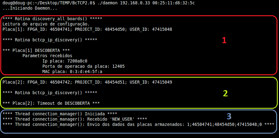 5.2 Validação do Daemon Para realizar a validação do daemon, utilizou-se o mesmo teste realizado na validação do WEB Service. O software foi executado no sistema operacional Linux Ubuntu.