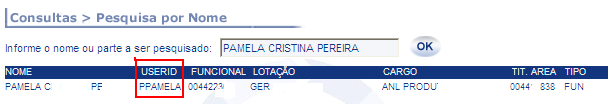 O RACF é o conteúdo do campo USERID.(Figura 48) Ex.: PPAMELA Figura 48 14.