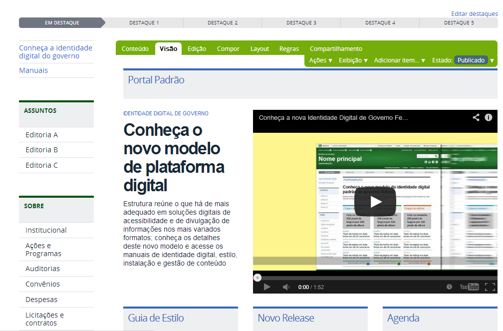 2. Acesse a aba Layout dessa página e arraste o tile Texto Rico e salve a alteração no layout; 3.