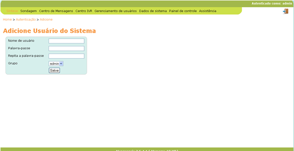 O GERECIAMENTO DE USUÁRIOS OS USUÁRIOS DO SISTEMA 2S versão Freedom Fone adiciona a funcionalidade de múltiplos usuários com diferentes níveis de acesso.