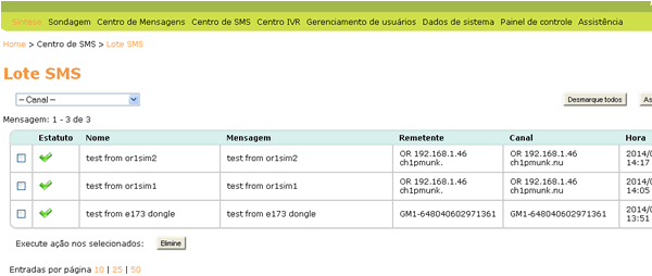 Nome: Forneça um nome descritivo para a de saída para fins administrativos. Corpo SMS: Digite o texto da mensagem aqui.