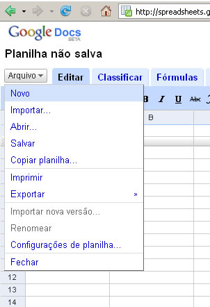 Planilha Eletrônica e Banco de Dados Página inicial do Google Textos e Planilhas. Para adicionar mais planilhas, basta clicar em Adicionar página no lado inferior esquerdo do seu browser.