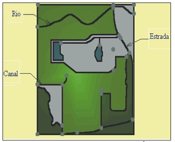 CAPÍTULO 2 Figura 22. Representação da entidade gráfica: nó. Arco - entidade unidimensional, com início e fim em um nó. Pode representar uma face de um polígono, ou parte de uma feição linear.