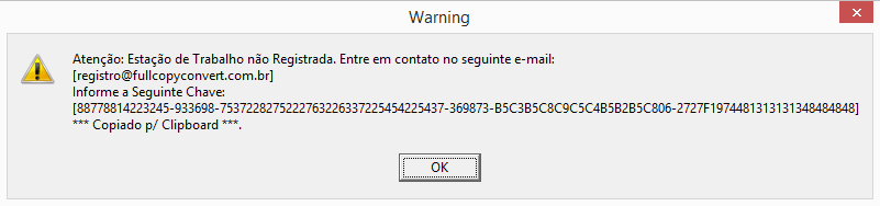 4. Realize a instalação do FullCopyConvert na nova estação de acordo com o Manual de Instalação do FullCopyConvert. http://www.fullcopyconvert.com.br/downloadfullcopyconvert/man ual%20instala%c3%a7%c3%a3o%20fullcopyconvert.