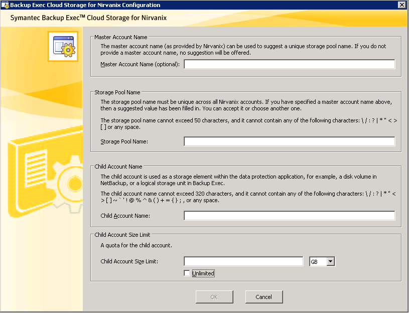 14 Instruções de instalação Sobre o utilitário de configuração do Nirvanix Consulte Para executar o utilitário de configuração do Nirvanix em uma plataforma Windows na página 14.