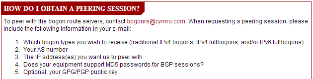 Não queremos rotear pacotes para IP s bogons; Políticas de roteamento para o fornecedor de trânsito IP e