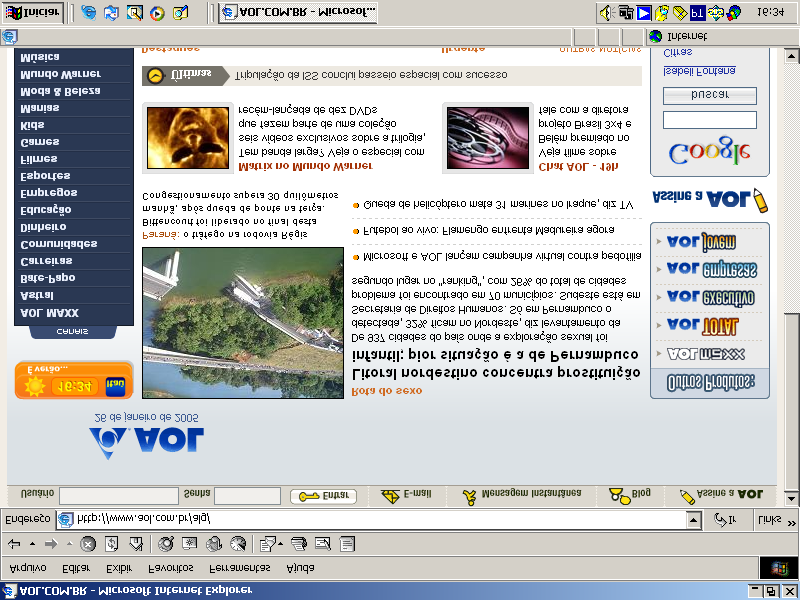 18 4 AVALIAÇÃO DE PORTAIS: APLICAÇÃO DOS CRITÉRIOS 4.1 AOL América Online Brasil Figura 1: AOL (acesso em 26.01.2005). 4.1.1 Histórico A America Online Brasil foi o primeiro serviço da America Online Latin America, Inc.