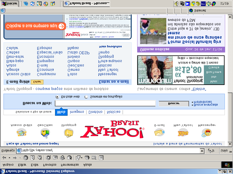 52 4.8 YAHOO! Figura 8: Yahoo! (acesso em 26.01.2005). 4.8.1 Histórico O Yahoo! foi criado em abril de 1994, pelos engenheiros Jerry Yang e David Filo.
