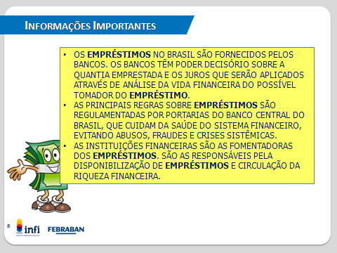 O empréstimo pessoal é uma linha de crédito oferecida por bancos e financeiras, regra geral cobrando juros menores que linhas semelhantes, como o cheque especial.