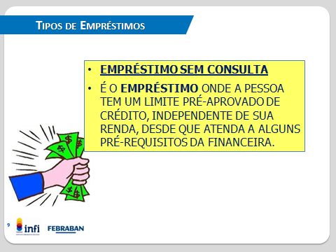 Muitos bancos, com base no histórico do cliente, já têm linhas de empréstimo pessoal aprovadas previamente.