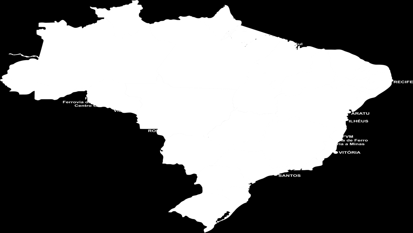 Mapa 7 - Principais vias de escoamento via ferrovia de Mato Grosso OBRAS CONCLUÍDAS OBRAS IMCOMPLETAS Fonte: Imea Segundo dados da Confederação Nacional do Transporte (CNT), o custo por tonelada de