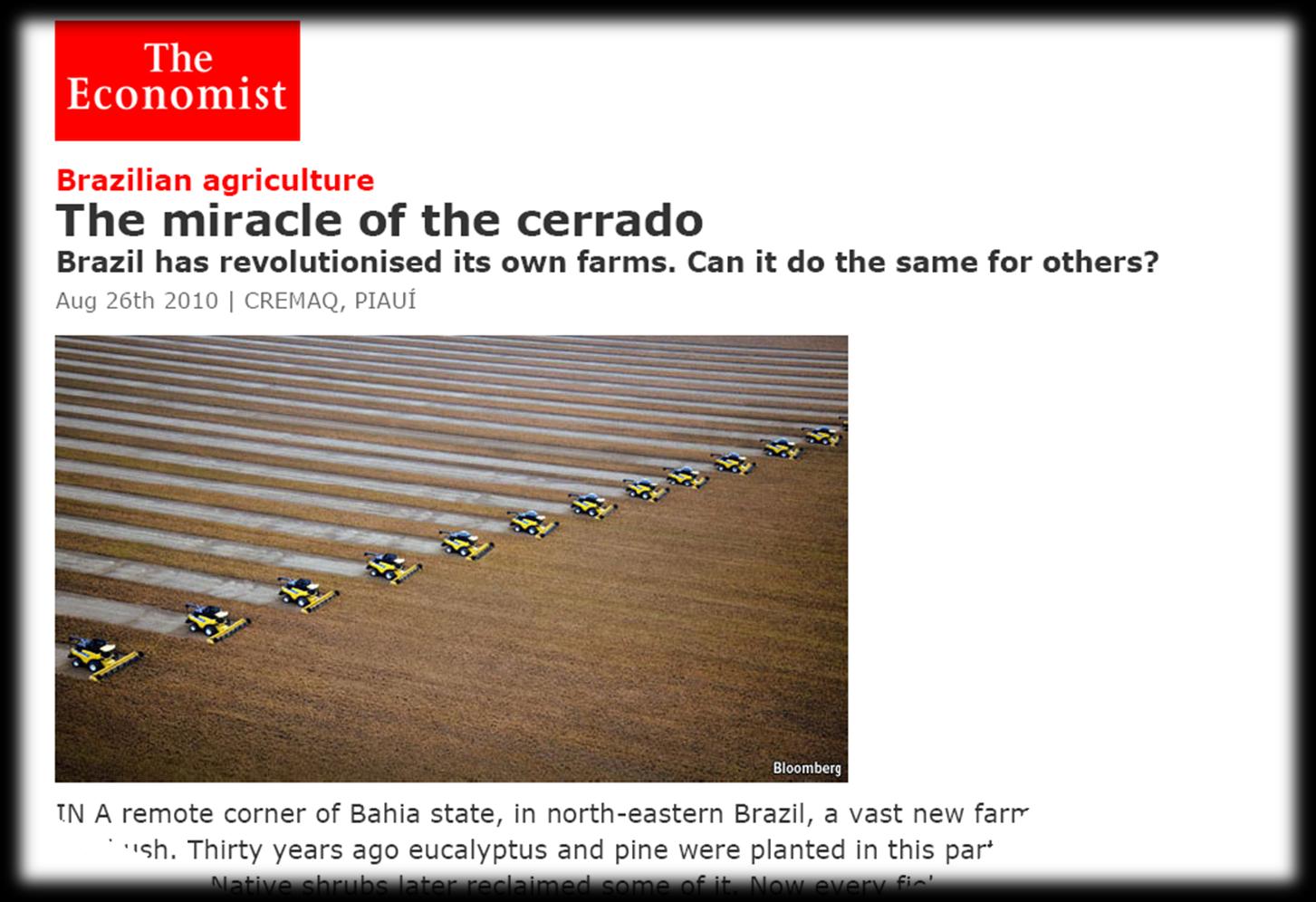 Fazendas da BrasilAgro na Revista The Economist Em 26 de Agosto, a revista