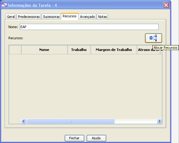 3. Pela barra ferramentas através do ícone ; 4. Na janela Informações sobre Tarefa/Recurso, na aba Recursos.