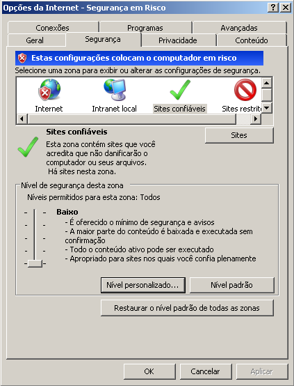 Caso não queira fazer o download, faça o acesso via Browser (Internet Explorer).